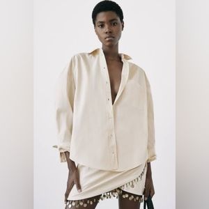 Zara poplin shirt, size M, new